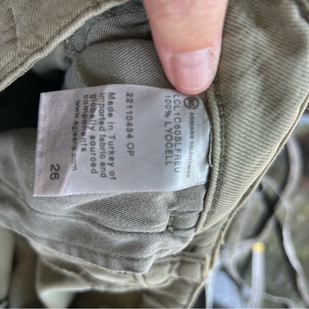 AG Los Angeles Knoxx Cargo High Rise Baggy Boyfriend green pants. Grunge utility - Picture 16 of 16